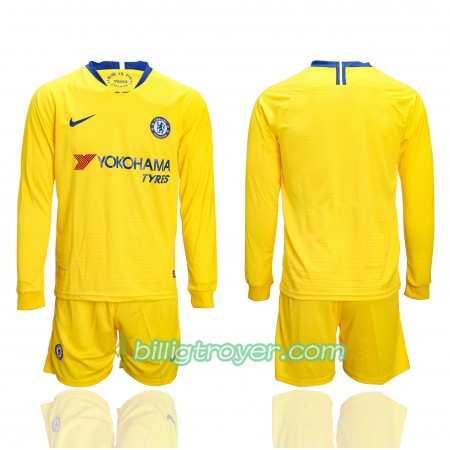 Billige Fotballdrakter Chelsea Barn Bortedraktsett 2018/19 Langermet